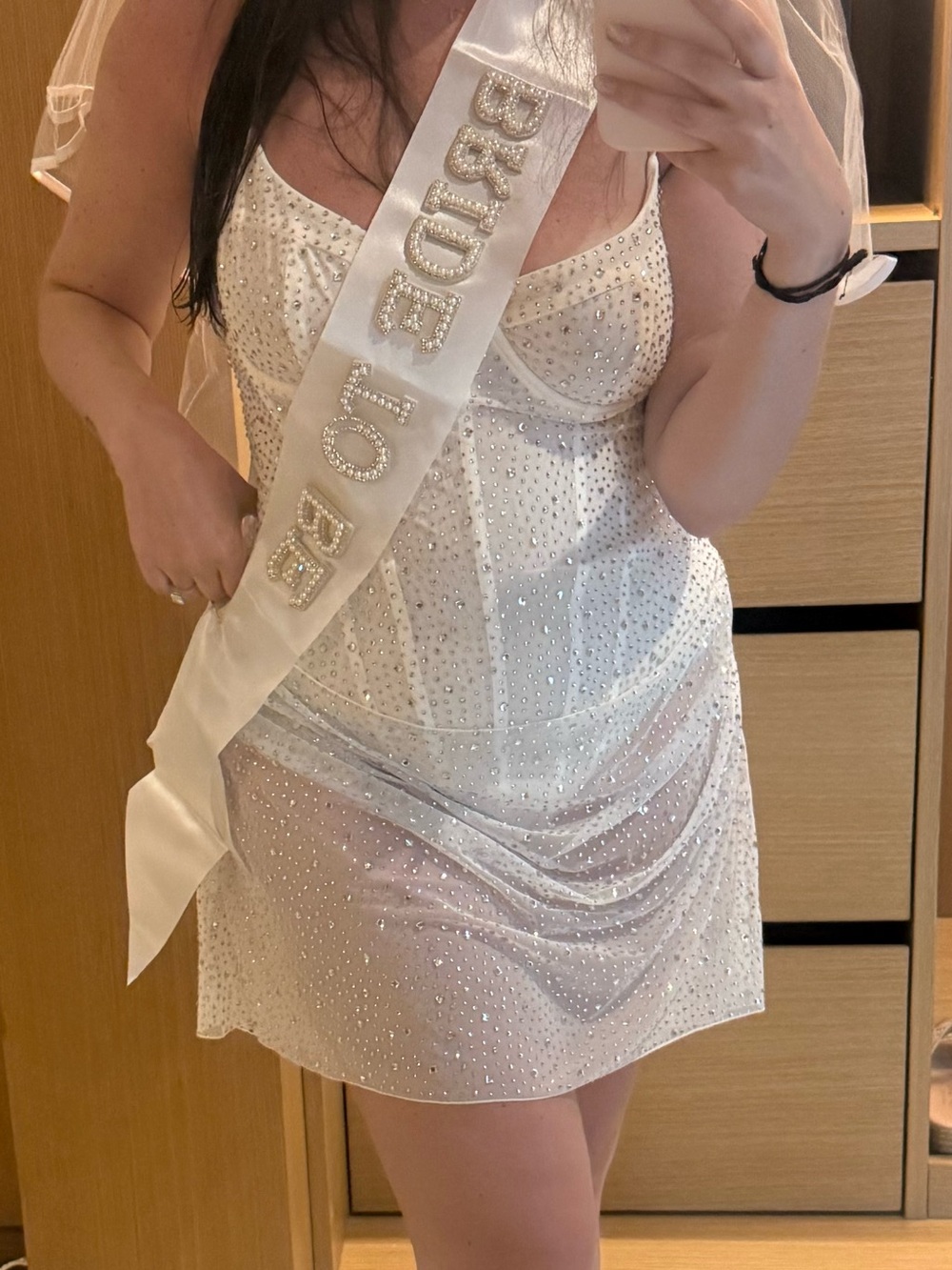 Oh Polly “Connie” White Sparkle Dress - Picture 4 of 5